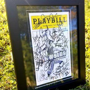 Newsies Musical Framed Autographed Playbill COPY